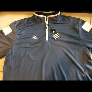 NWT men’s ADIDAS climalite  Medium weight pull over 1/4 zip warmup jacket